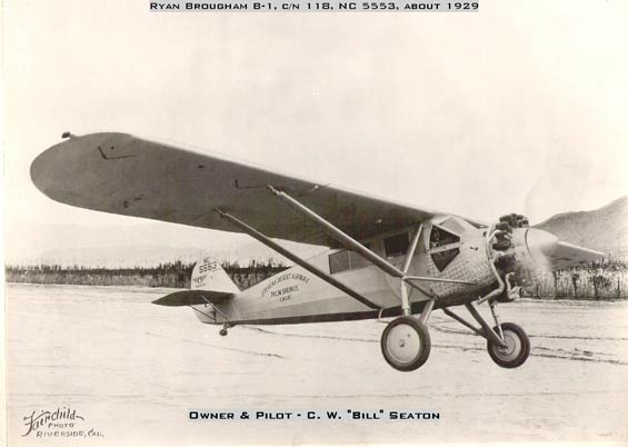 Ryan NC5553 on the Ground at Riverside/Palm Springs, 1929 (Source: Seaton)