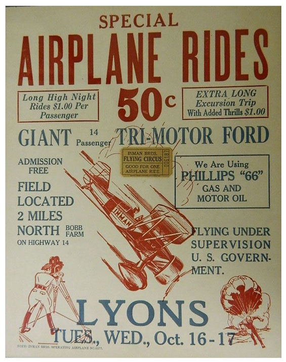 Inman Brothers Flying Service Poster, Post 1934 (Source: Web)