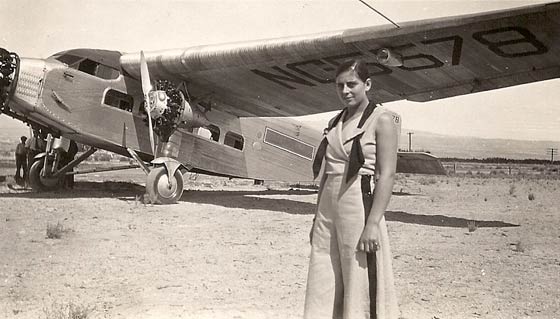 Gertrude Ann Steffes with NC5578, Ca. 1933 (Source: Torres)