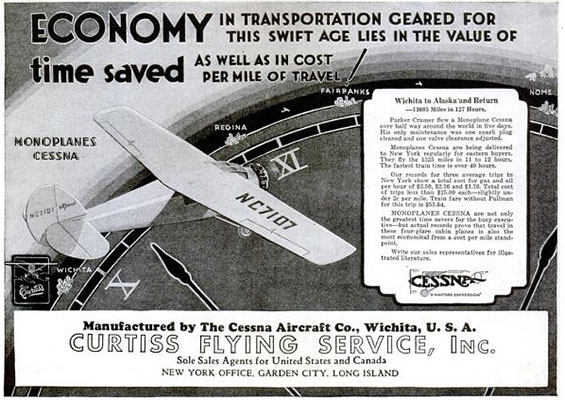 Advertisement, Aeronautics Magazine, July, 1929 (Source: Web)