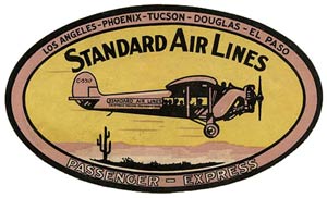 Standard Air Lines Baggage Label (Source: Webmaster)