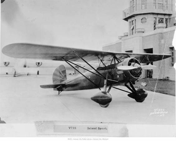 Unidentified Inland Aircraft, Kansas City Municipal Airport, 1929 (Source: KCPL via Woodling)