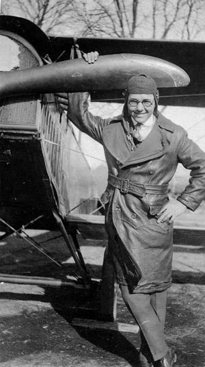 Lawrence Dewey Bonbrake, with his Curtiss JN-4