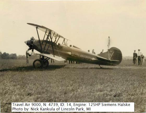 Travel Air NC4739 on the Ground at Dearborn, MI, June 30, 1928 (Source: Kankula)