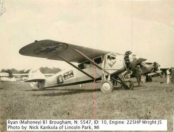 Ryan NC5547 on the Ground at Dearborn, MI, June 30, 1928 (Source: Kankula) 