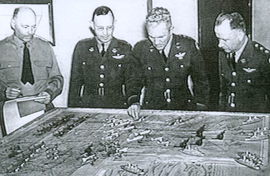 Maj. Gen. Frank M. Andrews (2nd from right), 1938, Mitchel Field, NY