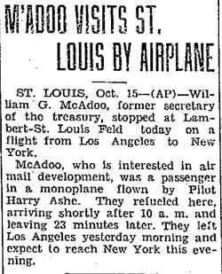 Jefferson City (MO) Post-Tribune, October 15, 1930 (Source: Gerow)