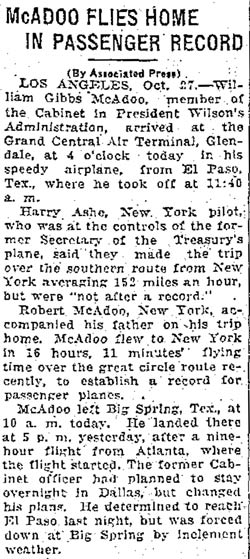 San Antonio (TX) Express, October 30, 1930 (Source: Gerow)