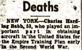 Babb Obituary, Ottawa Journal, November 17, 1952 (Source: ancestry.com)