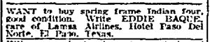 Dallas Morning News, April 6, 1942 (Source: Woodling)