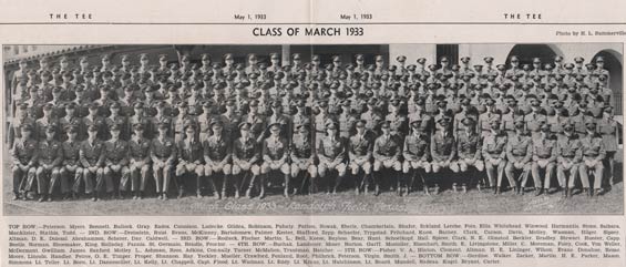 Cadet Graduating Class, March, 1933, Randolph Field, San Antonio, TX (Source: Denault)