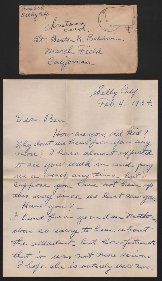 Hilda Thomas Letter to Benton Baldwin, February 4, 1934 (Source: Denault)
