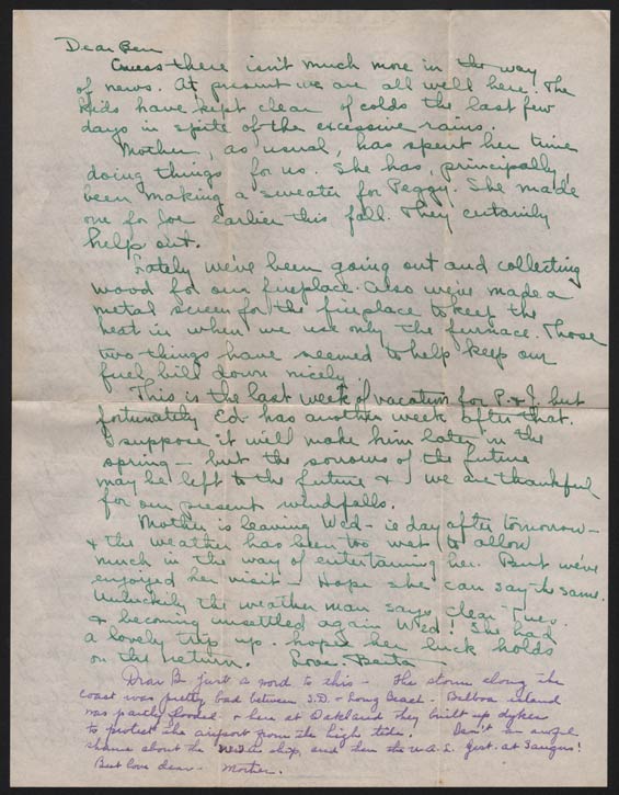 Letter from Ed Baldwin, December 28, 1936 (Source: Denault)