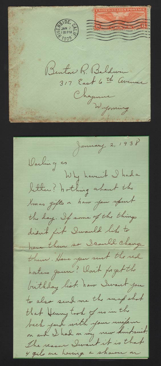 Letter from Wife Gail, January 2, 1938 (Source: Denault)