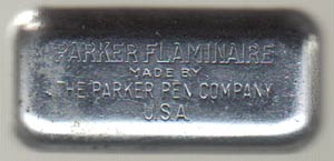 Bottom of "Flaminaire" Cigarette Lighter, Ca. 1951-1953 (Source: Denault)