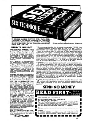 "The Sex Technique in Marriage" Book Advertisement, 1937 (Source: Web)