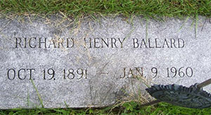 R.H. Ballard Grave Marker (Source: findagrave,.com) 