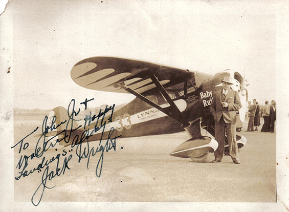 Jack Wright with NC501W, Ca. 1933 (Source: John)