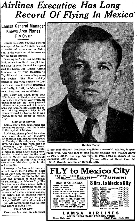 El Paso Herald-Post, October 25, 1939 (Source: Woodling)