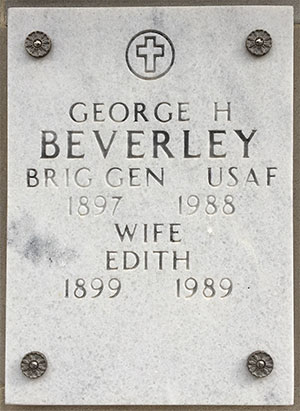 G.H Beverley Grave Marker, 1988 (Source: findagrave.com) 