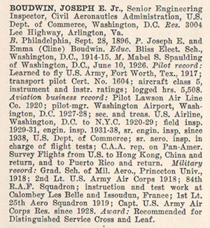Who's Who in Aviation, 1942 (Source: Webmaster) 