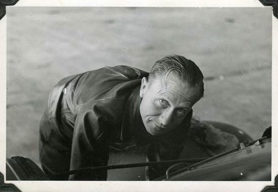 Ace Bragunier Working on a Car, Date Unknown