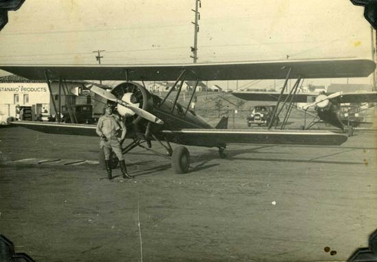 Unknown Person With Biplane