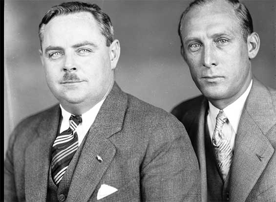 William Brock (L) and Edward Schliee, November 2, 1928 (Source: WSU)