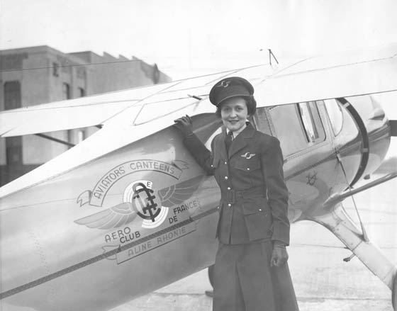 Aline Brooks, Ca. 1940, With Canteen Aircraft (Luscombe?) (Source: Warbird Information Exchange)