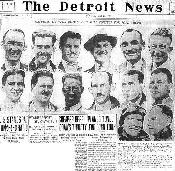 Ford Reliability Tour, 1927, Participants (Source: Detroit News)