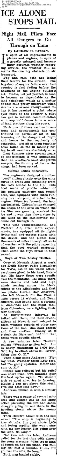 The New York Times, December 17, 1933 (Source: NYT via Woodling)