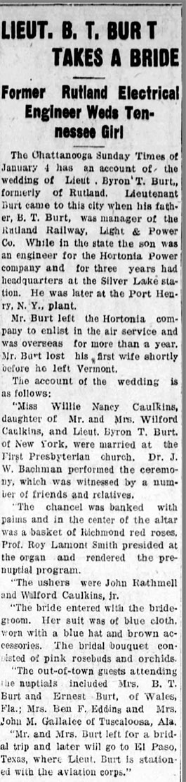Rutland News, January 20, 1920 (Source: newspapers.com) 