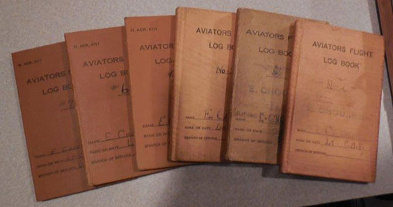 Pilot Log Books, Emile Chourré (Source: GL)