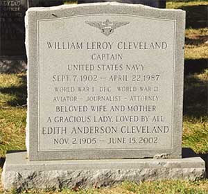 WIlliam L. Cleveland, 1987, Grave Marker (Source: findagrave.com)