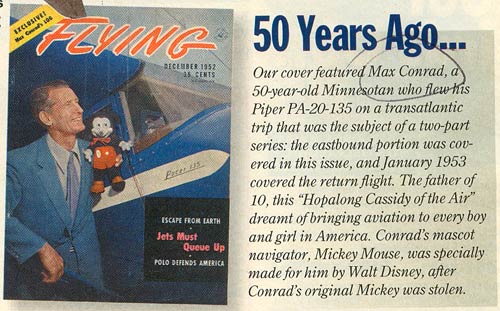 Max Conrad on Flying Magazine Cover, 1952
