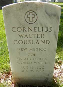 C.W. Cousland, Arlington Grave Marker, June 29, 1959 (Source: findagrave.com)