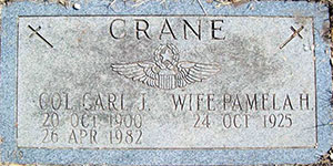 Carl J. Crane, Grave Marker, 1982 (Source: findagrave.com)