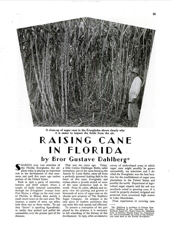 Sugar, Aeronautics Magazine, February, 1930 (Source: Web)