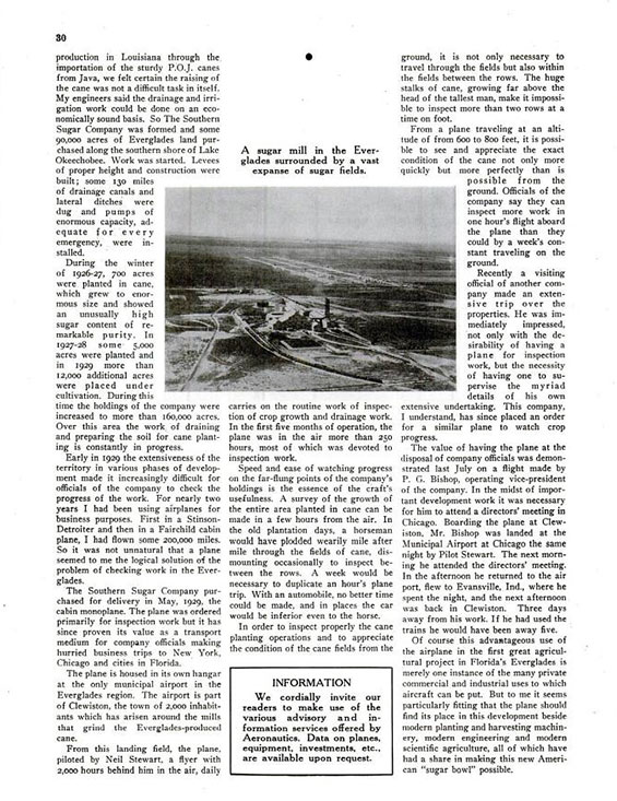 Sugar, Aeronautics Magazine, February, 1930 (Source: Web)