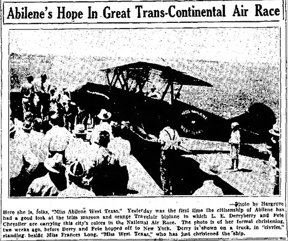 Abilene Reporter-News, September 9, 1928 (Source: newspapers.com) 