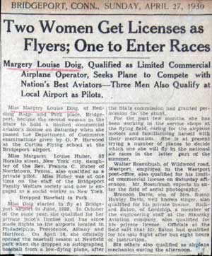 Bridgeport Newspaper Article, April 27, 1930 (Source: Sala)