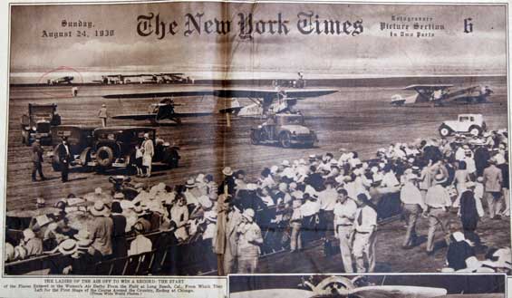 New York Times, August 24, 1930, Start of the 1930 NAR, Long Beach, CA