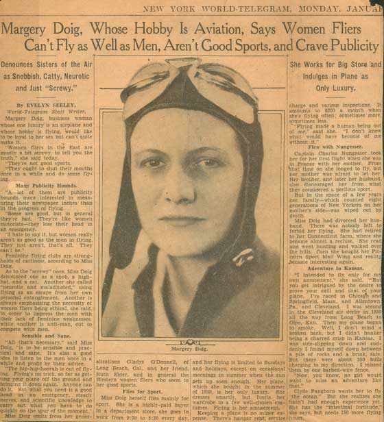Margery Doig, Undated News Article