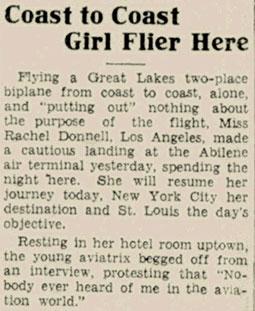 Abilene Morning News (TX), June 3, 1931 (Source: Woodling)