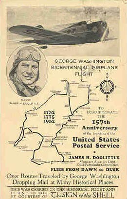 J.H. Doolittle, George Washington Flight, July, 1932 (Source: Staines) 