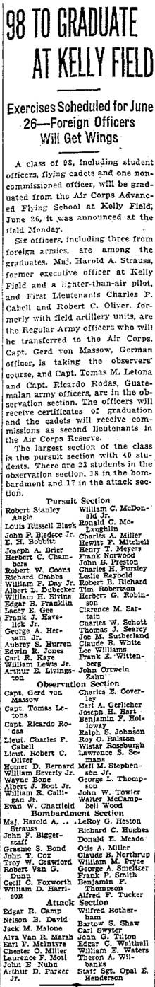Dubecker Graduation, San Antonio (TX) Express, June 9, 1931 (Source: Woodling)