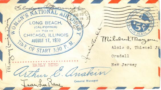 U.S. Postal Cachet, August 18, 1930 (Source: Staines)