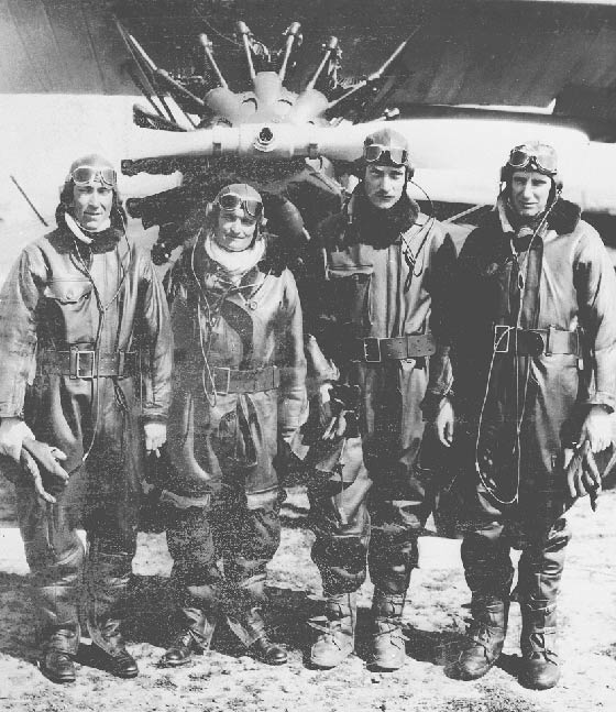 Elmendorf (R) With Members of the 95th Pursuit Squadron, Date & Location Unknown (Source: Beckstead)