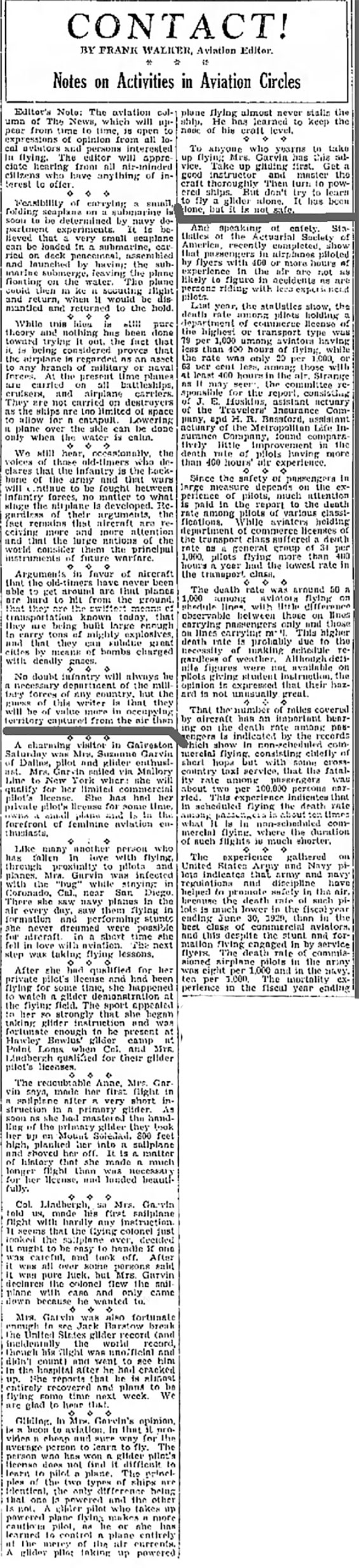 Galveston Daily News (TX), August 24, 1930 (Source: newspapers.com)