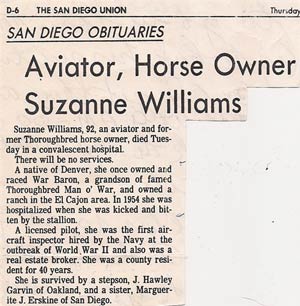Suzanne Garvin Williams Obituary, 1981 (Source: Woodling)